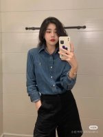 顶级品质 款号：Cy106# 拉夫劳伦Ralph Lauren美式复古女神百搭衬衫长袖 拉夫劳伦Ralph Lauren 明星同款热门四季百搭款牛仔衬衫长袖 顶