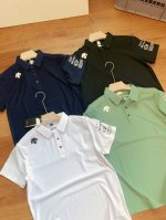 上新100 迪桑特经典基础款翻领胸前字母Logo冰丝无痕短袖Polo,吴彦祖同款专柜同步发售，夏季Polo衫短袖，商务休闲简约风，上身帅气百搭，夏季必备百搭奢潮