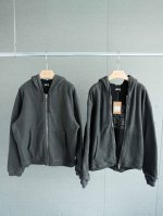 顶级复刻版本 1:1定制 斯图西 Stussy Fw24 Waffle Lined Zip Hoodie 宽松拉链字母刺绣徽标华夫格连帽水洗卫衣外套 男女同款