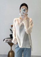2025春季新品上架，高密天丝面料！后背精致重工绣花！手工扣！黑色，粉色，杏色！新中式国潮打底！三色四码S一Xl 面料:65人丝 35纤维