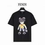 fendi 芬迪 25Ss 卡通人物手绘短袖T恤 定织定染260克进口原版面料,超级质感 舒适柔软透气 胸前满印双F卡通人物图案及Logo字母数码印花 每一处印