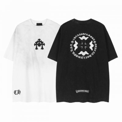 白底细节图 款号 9034-高端品质Choice Hearts重工刺绣喷马骝做旧短袖 颜色 黑 白 尺码 S-Xl