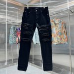 Amiri 破洞工艺街头潮流修身小脚弹力牛仔裤 颜色 黑色 码数 30 32 34 36 38