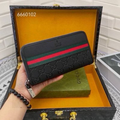 Gucci古驰彩条长款钱夹钱包 原单 Gucci 型号 6660105 小号钱包 颜色 黑色 高端品质 原单正品 材质 Gucci专柜代购经典原厂进口牛皮正宗进