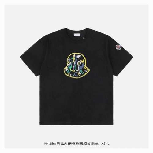 moncler 蒙口 25Ss 彩色大标Mk刺绣短袖 面料采用230克重精梳棉，定制32支1*1螺纹，成衣两遍水洗处理，面料舒适亲肤无异感，定制定染面料，纺织密