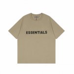 驼色 顶级版本Fear Of God Fog Essentials 复线黑标硅胶男女情侣明星同款宽松纯棉透气短袖T恤 fog宽松的版型设定 喜欢宽松的 正常选择