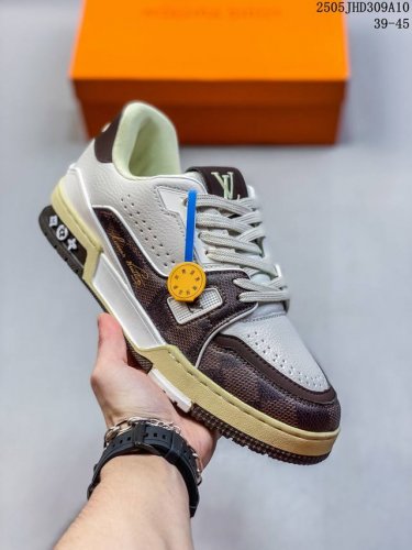 公司级路易威登 Louis Vuitton Lv 路易威登板鞋 二代 拼接皮革 内嵌式绑带 新款 Lv Trainer最新配色运动鞋 L家 篮球鞋风格运动鞋 该