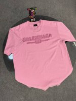 顶级版本 区别通货 25Ss新款 Balenci*Ga 巴黎世家 字母Logo胸前贴布刺绣洗水磨烂做旧下摆手工打磨短袖T恤 面料采用巴黎Zp定织定染全棉双纱 克