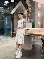 品牌 Dior迪奥 2025圆领短袖短裤套装 纯棉面料上身不会闷热，爽滑舒适的亲肤效果更加透气，面料自带肌理感 经典徽标工艺 独有的角度全新演绎 时尚百搭首选！