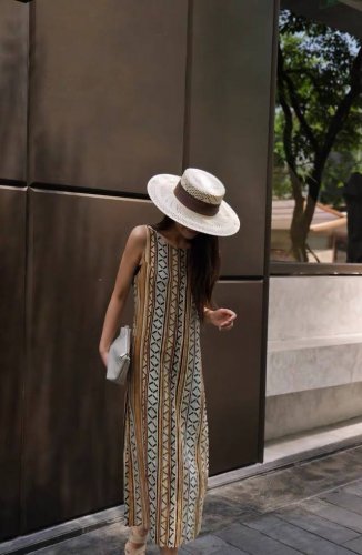 极简气质的松弛感 无袖坎肩背心裙 夏天不可少的自带高阶文艺女神感的条纹系 简约不简单如云间流动的细腻纹理 展现出优雅的自然之美 光泽柔和大气 舒爽亲肤 垂顺挺括