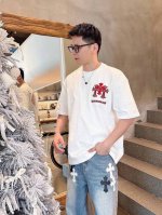 p 230 Chrome Hearte 克罗心 Ch 25Ss早春新款 十字架马蹄克罗心梵文 立体贴布秀工艺拼皮工艺，纯棉双纱汗布面料，同缸定染特种加粗32支双