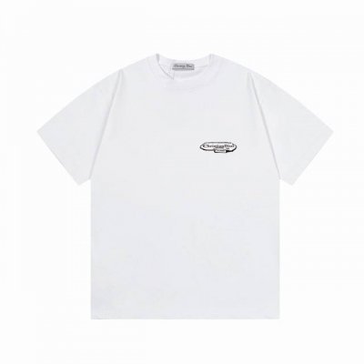 上新款号： D1027 Dior 迪奥 2025新款 Logo印花同款 短袖T恤 -面料：260G双纱纯棉短袖，配套320G纯棉罗纹 原版面料 官方同款 男女同