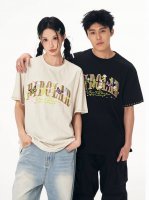 款号 F80 P80 bipolar花卉刺绣短袖潮牌重磅款T恤情侣款美式休闲百搭夏季上衣 颜色 灰色 黑色 尺码 S M L Xl