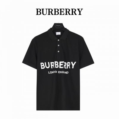 burberry 巴宝莉 胸前双排字母短袖Polo衫 衣领为双系统提花定织扁机制成，有弹性，不变形，衣服全部原生布捆边，前胸双层面筒，无明线，无散口，袖口，前胸