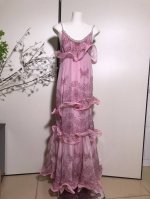 Zimmer*Man 滋墨曼 重磅推出 珍珠细肩带露背度假甜美不规则裙摆蓬蓬蛋糕裙公主吊带连衣裙 Smlxl