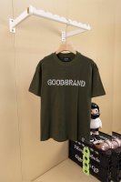 挂拍图 顶级版本 陆柯 燃同款 Goodbrand 珠片标语时尚高级感短袖T恤 男女同款 颜色：灰绿 黑色 码数：S M L Xl
