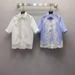 Va*25Ss 重工定位绣花气质翻领金属扣点缀衬衣，高级面料，颜色:图片2色，面料：精纺棉面料 Smlxl