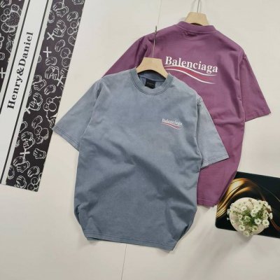尺码Xs-L经典海浪 balenciaga 巴黎世家2025 Ss 可乐海浪印花拉裂洗水做旧短袖T恤 本市场No.1的质量 真正天花板品质 全部原版开发注意细节