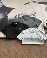 上新 Arc,Teryx 始祖鸟 Ss25新款刺绣标高端户外运动健身透气速干科技面料户外短袖T恤Polo衫 掌柜推荐 高品质高版本 -面料：全身导热透气孔洞，流