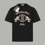 Dior 迪奥 官网同款 赛事旗帜字母Logo 印花双纱纯棉短袖 - 280G双纱纯棉顶级面料 手感柔软 百分百纯棉独家出货 定染硫化黑无尘处理面料 -面料：2