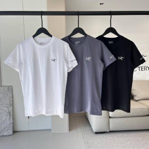 挂拍图 2025Ss Arc,Teryx 始祖鸟 男款圆领冰瓷棉刺绣标短袖T恤 柔韧、耐磨、 吸湿、排汗、轻盈且触感柔软凉爽！！！棉质的舒适穿着体验！弹力十足、