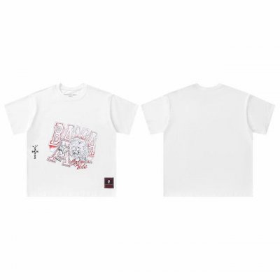 t8801 顶级品质 Travis Scott X Mitchell X Ness Ss24 University Of Alabama Logo印花字母短袖
