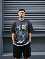 顶级洗水版本 D09# -Drew House 水洗做旧饿狼满月笑脸印花重磅高街短袖T恤 情侣款- 顶级复刻，原版原包装，最高品质跑量，上下渐变，真重磅做旧，喷
