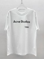 Acne Studios圆领短袖T恤 数码直喷 面料定制定染 300克100%纯棉短袖 手感非常舒服 超级百搭好看的一款短袖 品质绝对保证 黑白色 男女同款 码