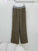 Celin*25夏季新款满幅凯旋门字母暗纹印花阔腿长裤 腰头黑白撞色弹力织带 整体计拉长人体比例 休闲直筒裤 丝滑舒适 百搭单品 ！高腰阔腿裤型完美纤瘦版型时髦