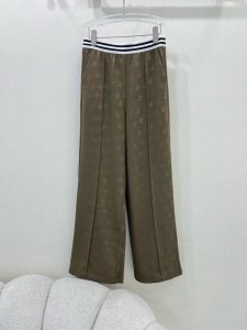 Celin*25夏季新款满幅凯旋门字母暗纹印花阔腿长裤 腰头黑白撞色弹力织带 整体计拉长人体比例 休闲直筒裤 丝滑舒适 百搭单品 ！高腰阔腿裤型完美纤瘦版型时髦