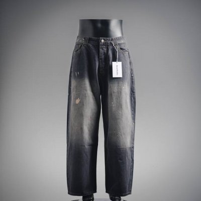 Acne Studios25新款水洗手绘泼墨牛仔裤 官网品质 泼墨工艺.Ac阔腿磨破牛仔长裤 宽松版本.男女同款 码数：Xs.S.M.L