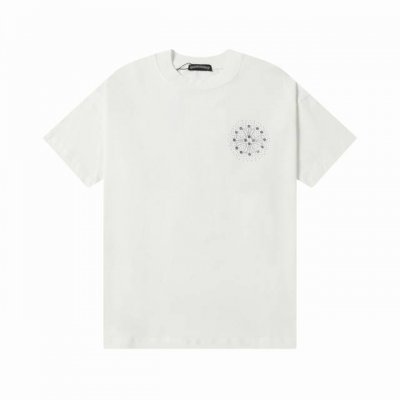 上新 款号:G930 Chrome Hearts克罗心新款经典梵文烫钻Logo休闲圆领短袖T恤 小红书热门爆款｜明星网红同款穿搭 1面料采用26支270克纯棉双