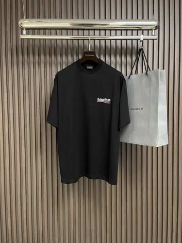 Balenciaga巴黎世家经典可乐海浪刺绣短袖T恤，正确260G定制定染纯棉双纱面料定染螺纹无色差，进口田岛绣花机器25万刺绣 效果饱满 立体清晰 无毛边，绣