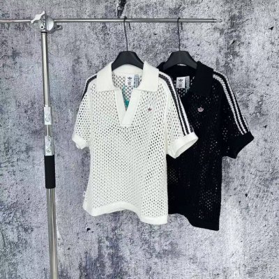 1092 挂拍 Adidas Originals X Clot三叶草联名系列舒适时尚柔软网状镂空钩花针织polo短袖短裤 四色原版购入打版 百分百纯棉制造 不会