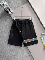 套装款！Gucci 古驰 2025新款 轻奢主义 经典织带拼接 拼皮双G字母 刺绣Logo 男女日常通勤穿搭必备 休闲短裤 定制毛圈面料 进口机刺绣工艺 腰标吊