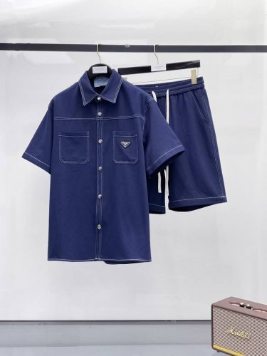 普拉达 prada 短袖 短裤 套装官网同步爆款 渠道货 高端定制 品质经得起任何形式检验，赋予你与众不同的上身体验！均经过严格的挑选工序，定制原版辅料，时尚百
