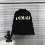 跑量福利 爆款回齐 Bal巴黎世家胶带Logo牛仔外套独家定织定染丹宁环保牛仔布料 高温重工洗水背后巴黎英文烫钻元素前幅有插袋独家金属制品钮扣秋冬最新砖柜同步O