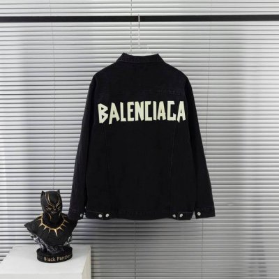 跑量福利 爆款回齐 Bal巴黎世家胶带Logo牛仔外套独家定织定染丹宁环保牛仔布料 高温重工洗水背后巴黎英文烫钻元素前幅有插袋独家金属制品钮扣秋冬最新砖柜同步O