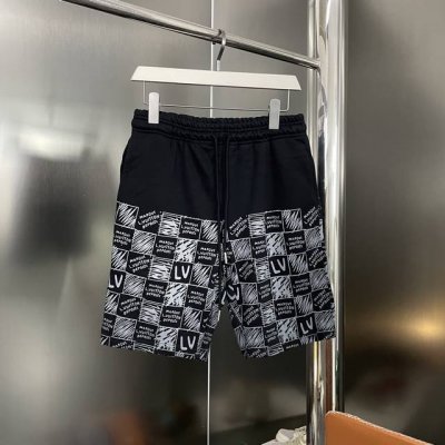 Lv 路易威登2025Ss夏季新款棋盘格印花 短裤 原版面料高版本高品质 网红明星同款 定制同缸360克混纺纯棉提花布原版面料，德国进口棋盘格印花Logo工艺