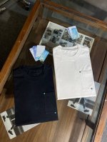春夏新款路家圆领短T，V型口袋，定制新面料，正常版型，黑色白色M-Xxxl
