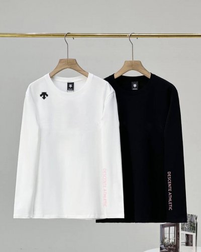 迪桑特情侣款纯棉长袖T桖打底衫 品名：迪桑特打底衫 颜色：黑色 白色 全棉面料，透气，质感也非常好，这款打底的面料堪称集大成者，务必来尝鲜！建议人手两件！不嫌多