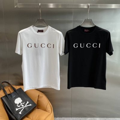 古家 Guccit恤 简约大气，正面大大的白色“Gucci”字样，经典又醒目，面料柔软亲肤，M-3Xl 隔天