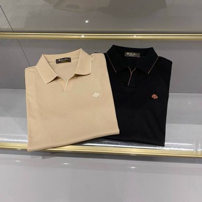 两色高端品质轻商务休闲剪刀领翻领T恤