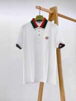 gucci 古驰 2025Ss春夏新品 休闲翻领短Tee。非常规面料裁剪缝制 , 甄选优质珠地网眼透气面料，凉爽舒适，结构稳定透气。胸前撞色Gg刺绣标识，刻字五