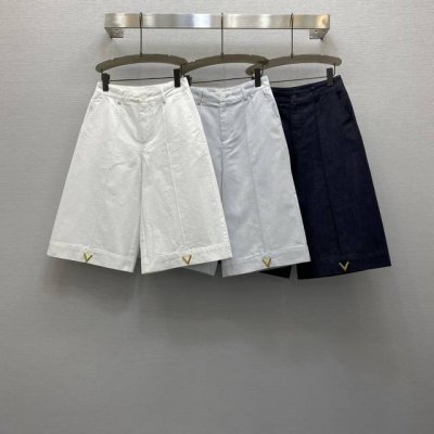va*25Ss 气质高腰裤脚金属扣点缀设计五分裤 高级面料 颜色:图片3色 面料 洗水棉面料 Smlxl