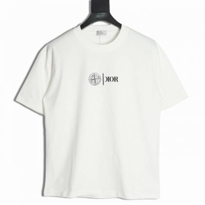dior X Stone Island 25Ss 迪奥石头岛短袖T恤 面料采用定制240G 26支特滑双股精棉平纹高密无尘全棉布料 前幅高密度加厚 走线平整 代