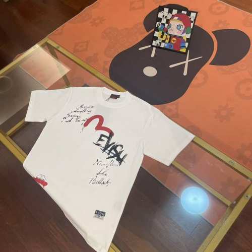 Evisu福神2025新款男士字母大M涂鸦短袖 颜色 白 尺码：S-Xxl S码 肩宽44 胸围96 衣长68 适合身材 -120斤 M码 肩宽46 胸围102
