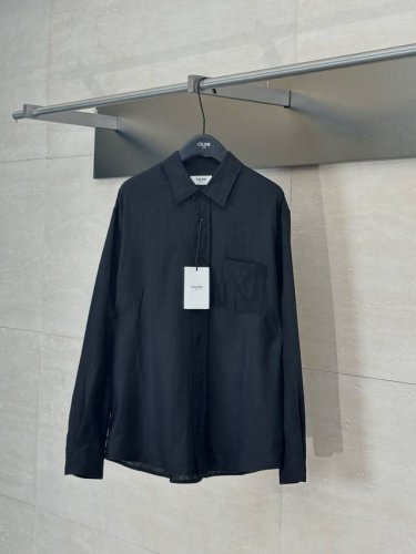 celine* 赛琳25Fw新款亚麻宽松衬衫