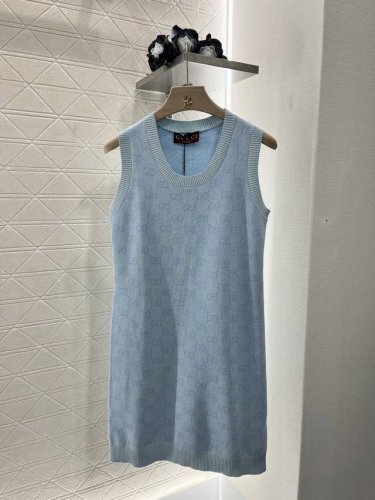gucc*新品 针织提花背心裙