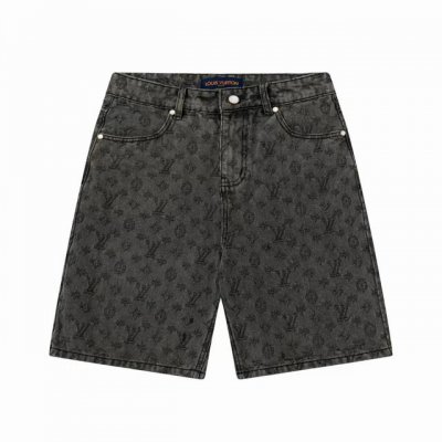 Louis Vuitton 路易威登25Ss暗纹老花满印提花牛仔短裤 官网同步 男女同款 原版复刻 随意对比 细节拉满 顶级复刻！ 原版开发斜纹全棉提花丹宁牛仔
